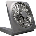 10" Blade Dia Compact Fan, 2 Speeds, Gray, Plug-in with the AC adapter