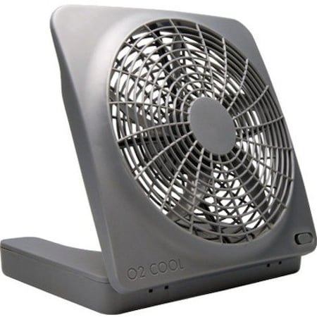 10" Blade Dia Compact Fan, 2 Speeds, Gray, Plug-in with the AC adapter
