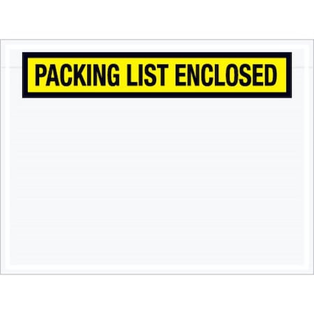 Packing List Envelopes, Yellow, PK1000