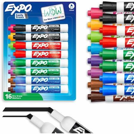 Dry Erase Marker, Assorted, Capped, PK16