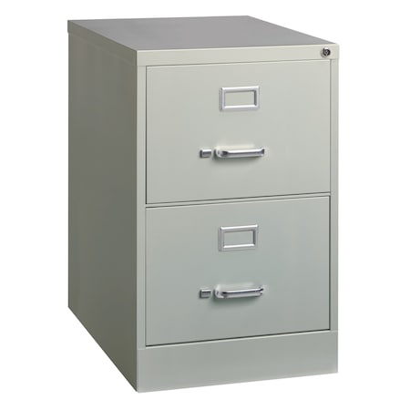 18" W 2 Drawer Vertical File Cabinet, Light Gray, Legal