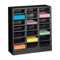 Literature Sorter 21 Compartments, 30-5/8"W x 11-1/2"D Black