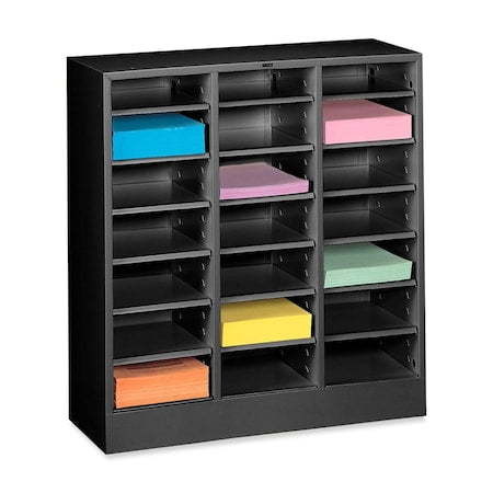 Literature Sorter 21 Compartments, 30-5/8"W x 11-1/2"D Black