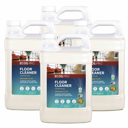 Floor Cleaner, Orange, Liquid, PK4
