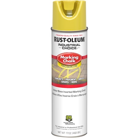 Inverted Marking Chalk, 17 oz, Aerosol, APWA Yellow, Water -Based