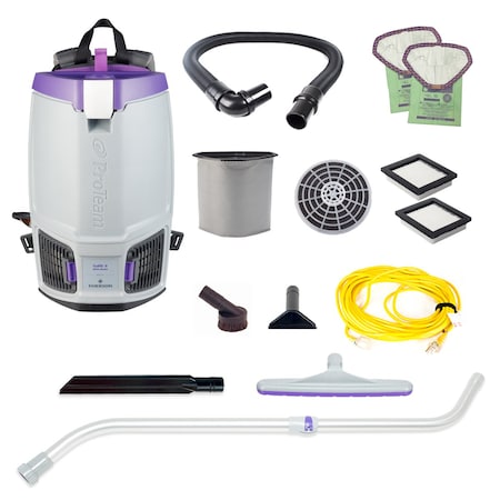 GoFit 6, 6 qt. Backpack Vacuum w/ Xover Multi-Surface Telescoping Wand Tool Kit