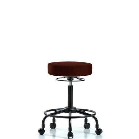 Vinyl Stool without Back-Medium Bench Height with RT Base and Casters in Burgundy Trailblazer Vinyl