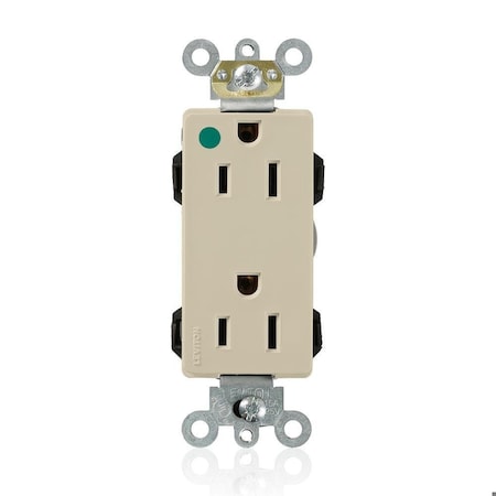 Straight Blade Receptacle, 5-15R, 15 A, 125V AC, Flush Mount, Self-Grounded