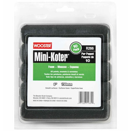 Paint Roller Cover, 1/4" dia. Core, PK10