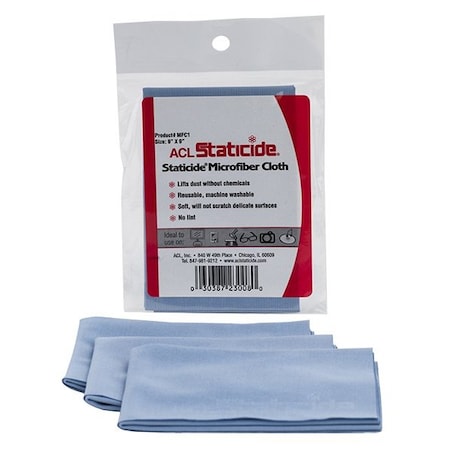 Microfiber Cloth 9"" x 9"", Blue,PK24