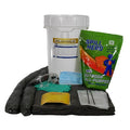Spill Kit, 5 gal Volume Absorbed per Kit, Bucket, Black