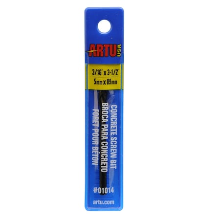 Concrete Screw Drill Bit, 3/16" x 3-1/2"