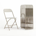 Hercules Series Plastic Folding Chair Beige - 10 LB Weight Capacity Comfortable Event Chair - Lightweight Folding Chair, PK10