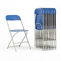 Hercules Series Plastic Folding Chair Blue - 10 LB Weight Capacity Comfortable Event Chair-Lightweight Folding Chair, PK10