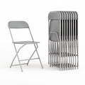 Hercules Series Plastic Folding Chair Grey - 10 LB Weight Capacity Comfortable Event Chair-Lightweight Folding Chair, PK10