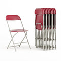 Hercules Series Plastic Folding Chair Red - 10 LB Weight Capacity Comfortable Event Chair-Lightweight Folding Chair, PK10
