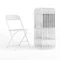 Hercules Series Plastic Folding Chair White - 10 LB Weight Capacity Comfortable Event Chair-Lightweight Folding Chair, PK10
