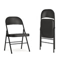 HERCULES Series Double Braced Black Metal Folding Chair, PK2