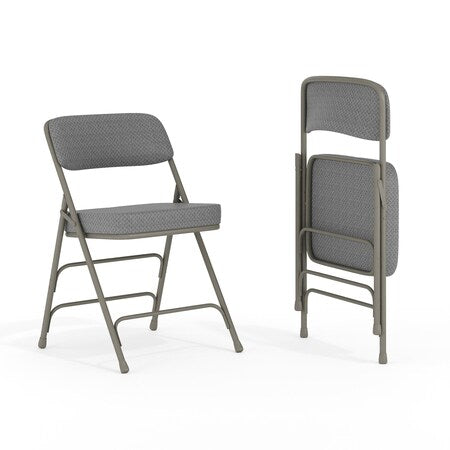 Gray Fabric Folding Chair, PK2