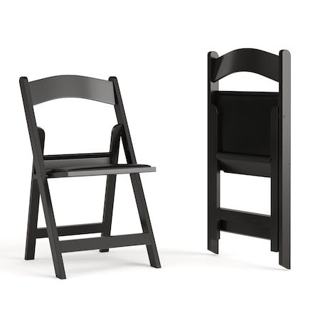 Hercules Folding Chair - Black Resin - 2 Pk Comfortable Event Chair - Light Weight Folding Chair