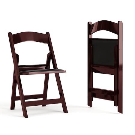 Hercules Folding Chair - Mahogany Resin - 2 Pk Comfortable Event Chair - Light Weight Folding Chair
