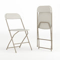 Hercules Series Plastic Folding Chair Beige - 2 LB Weight Capacity Comfortable Event Chair-Lightweight Folding Chair, PK2