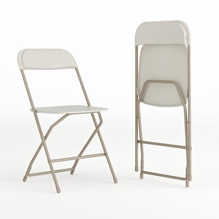 Hercules Series Plastic Folding Chair Beige - 2 LB Weight Capacity Comfortable Event Chair-Lightweight Folding Chair, PK2