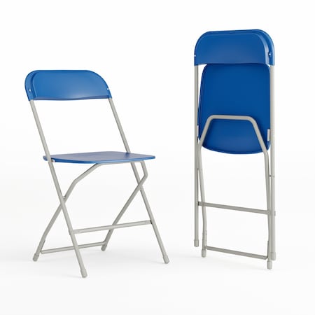 Hercules Series Plastic Folding Chair Blue - 2 LB Weight Capacity Comfortable Event Chair-Lightweight Folding Chair, PK2
