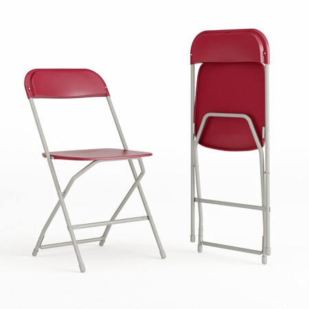 Hercules Series Plastic Folding Chair Red - 2 LB Weight Capacity Comfortable Event Chair - Lightweight Folding Chair, PK2