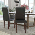 Greenwich Series Brown Leather Parsons Chair, PK2