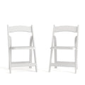 HERCULES Series White Wood Folding Chair with Vinyl Padded Seat, PK2