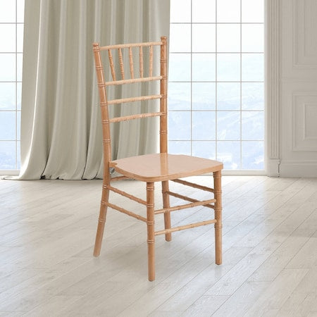 HERCULES Series Natural Wood Chiavari Chair, PK2