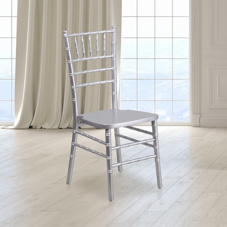 HERCULES Series Silver Wood Chiavari Chair, PK2