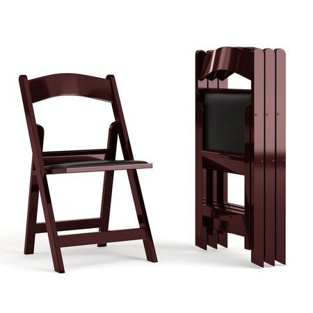 Hercules Folding Chair - Mahogany Resin - 4 Pk Comfortable Event Chair - Light Weight Folding Chair