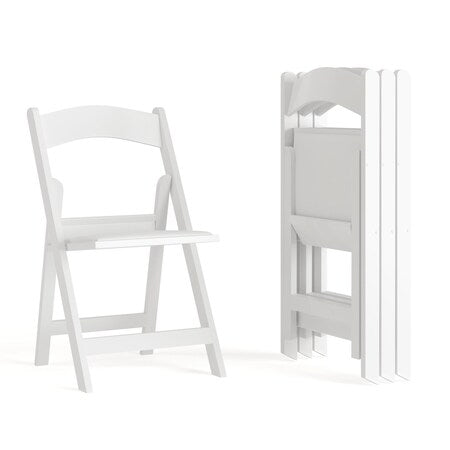 Hercules Folding Chair - White Resin - 4 Pk Comfortable Event Chair - Light Weight Folding Chair