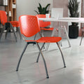 HERCULES Series 880 lb. Capacity Orange Plastic Stack Chair with Titanium Gray Powder Coated Frame, PK5