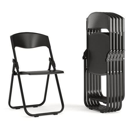 Black Plastic Folding Chair, PK6