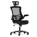 Contemporary Chair Black High Back Exec Chair, Adjustable Arms, 18-3/4" to 22-1/2" Height, Black