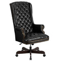 Executive Chair Black High Back Exec Chair, Fixed Arms, 20" to 23" Height, Metal, Black