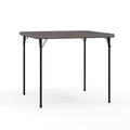 Square Folding Table, 34" W, 34" L, 28.5" H, Plastic Top, Grey