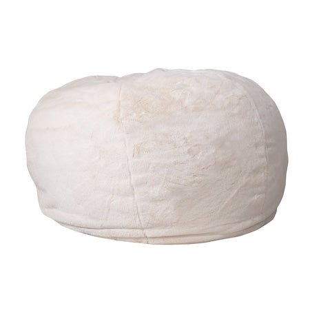 Bean Bag Chair, White Back, 42 in W 42" L 19" H