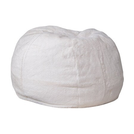 Bean Bag Chair, White Back, 30 in W 30" L 18" H
