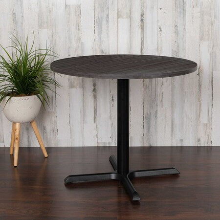 Round 35.5" W, 35.5" L, 30" H, Laminate Top, Grey