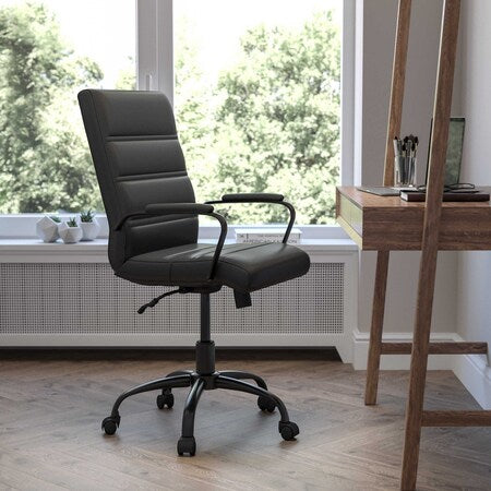 Mid-Back Black LeatherSoft Executive Swivel Chair