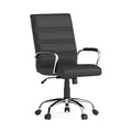 Contemporary Chair Black Mid-Back Exec Chair, Fixed Arms, 18-1/4" to 22-1/4" Height