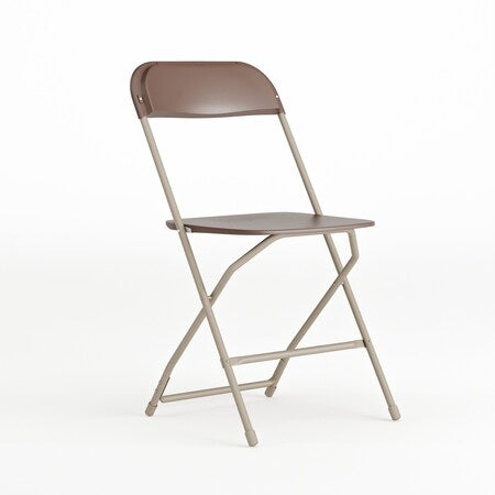 Folding Chair - Brown Plastic - 60 Pack