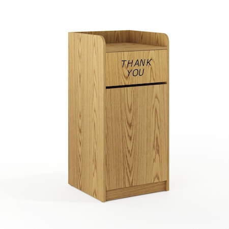 36 gal. Laminate Trash Can, Oak