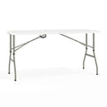 Rectangle Bi-Fold Table, Plstc, White, Adj., 30" x 60", Plastic Top, White