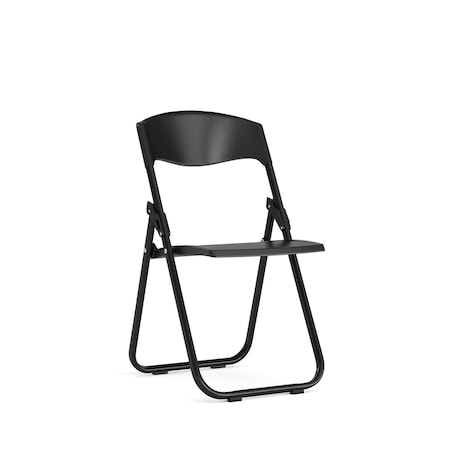 Folding Chair, Plastic, Heavy Duty, Black
