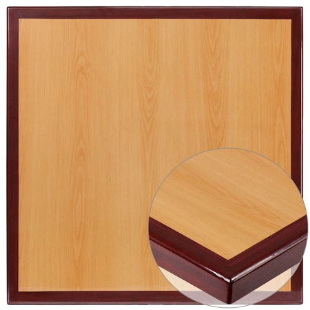 Square Two-Tone Cherry/Mahogany Resin To